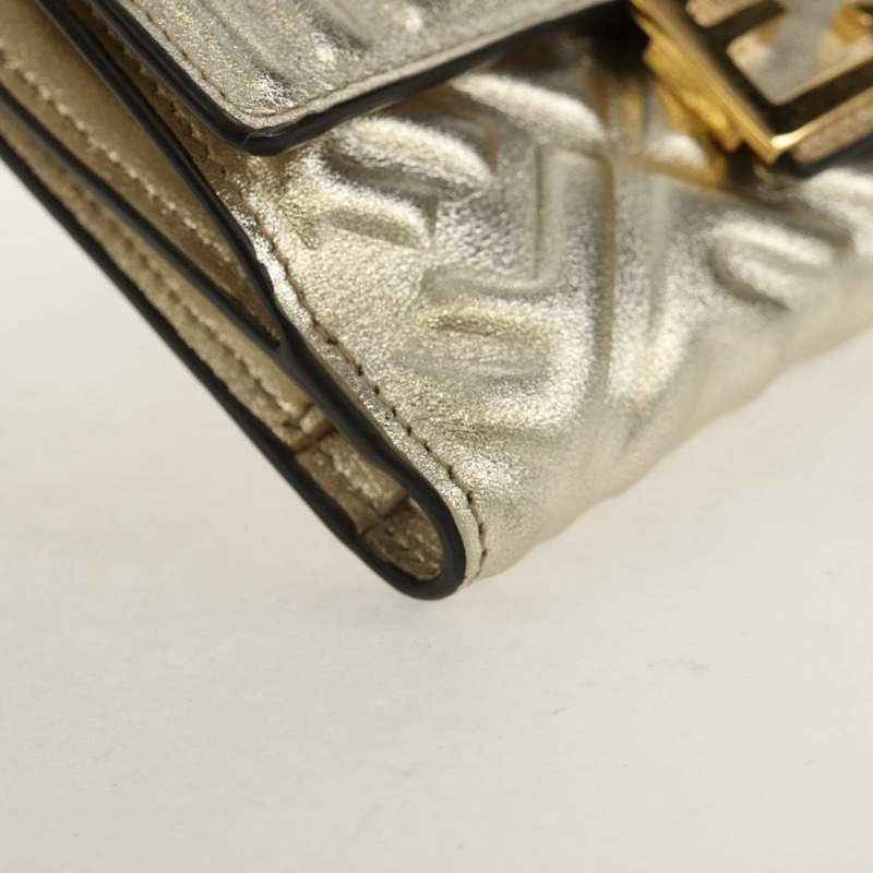 【日本直送】FENDI Zucca 帆布皮夾 皮革金 Auth 154304M-13