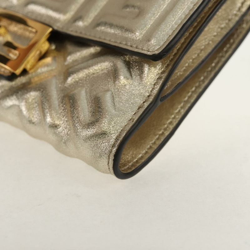 【日本直送】FENDI Zucca 帆布皮夾 皮革金 Auth 154304M-14