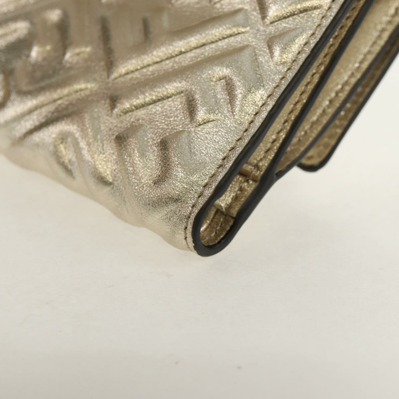 【日本直送】FENDI Zucca 帆布皮夾 皮革金 Auth 154304M-16