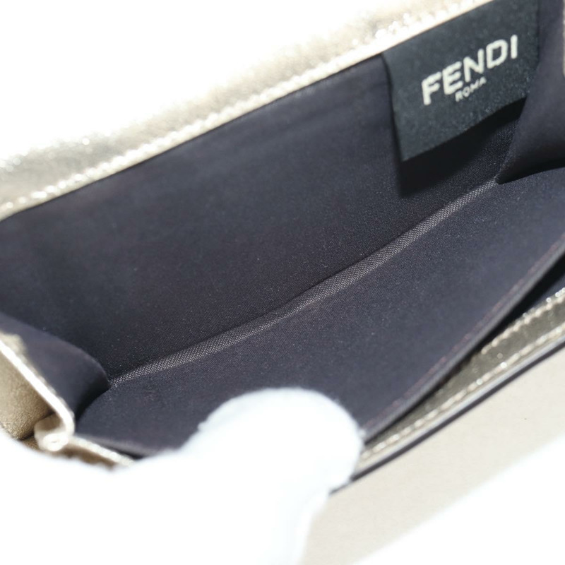 【日本直送】FENDI Zucca 帆布皮夾 皮革金 Auth 154304M-20