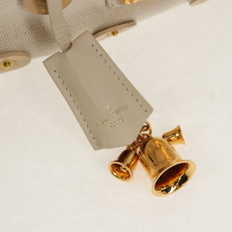 【日本直送】路易威登 Tinkerbell 波點巴拿馬帆布包 白色 M95407 正品 153639SM-7