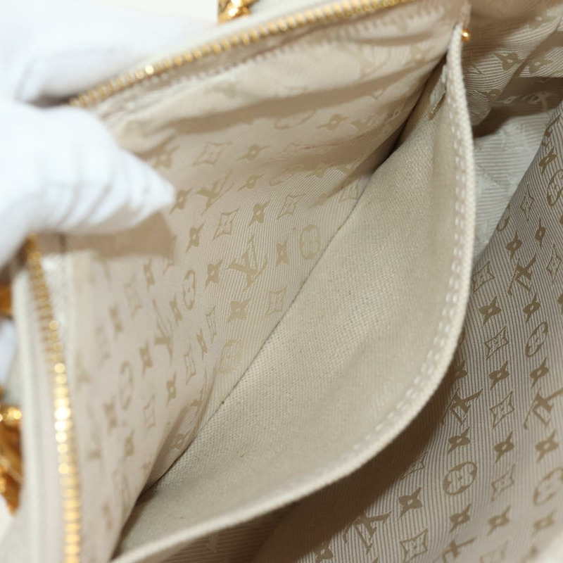 【日本直送】路易威登 Tinkerbell 波點巴拿馬帆布包 白色 M95407 正品 153639SM-23