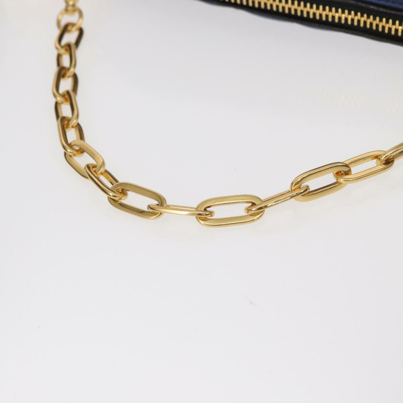 【日本直送】Miu Miu Matelasse 單肩包，皮革材質，藍黑金配色，正品編號 153826-6