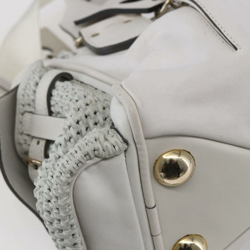 【日本直送】Chloe 皮革雙肩包 白色銀色 正品 ka340-16