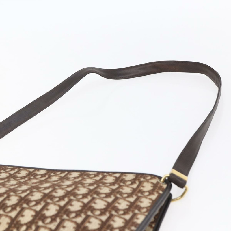 【日本直送】Christian Dior Trotter帆布肩背包 棕色金色 正品 154731A-7