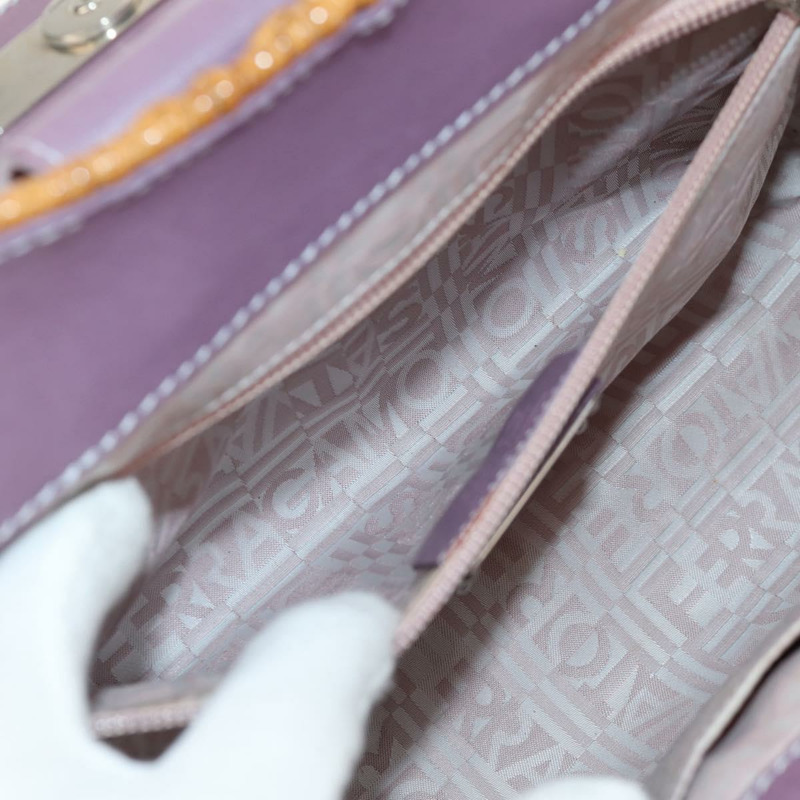 【日本直送】Salvatore Ferragamo Gancini 手提包 藤編 米色 銀色 正品 154682V-26