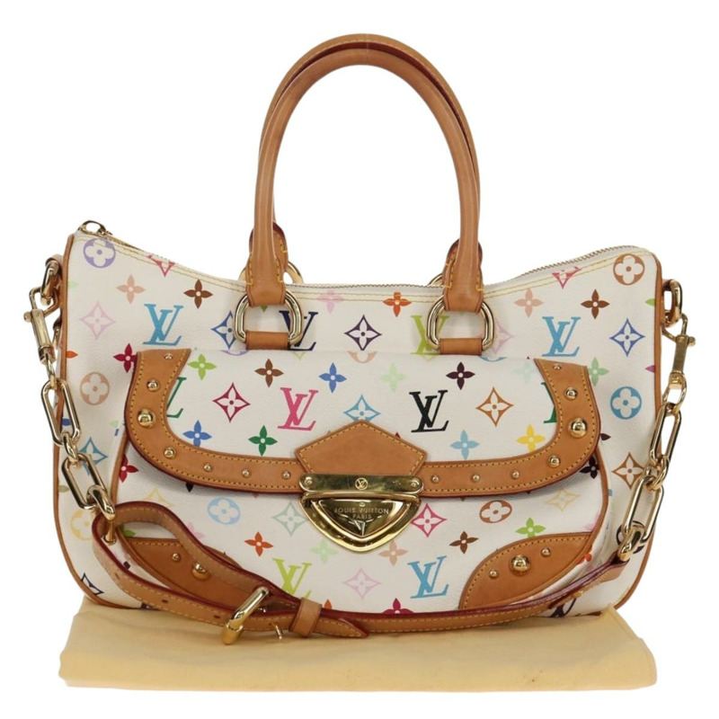 【日本直送】路易威登 Monogram Multicolor Rita 手提包 2way 白 M40125 LV Auth ka242AV-11