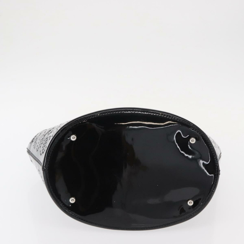 【日本直送】香奈兒 (CHANEL) 鏤空琺瑯黑銀色雙C標誌手提包 BA8412-4