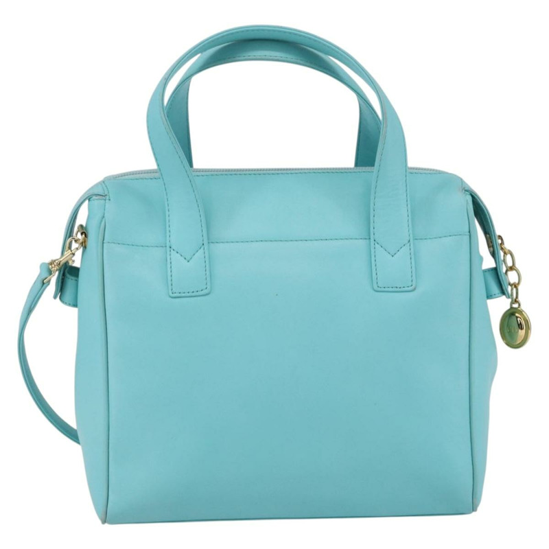 【日本直送】Christian Dior Micro 手提包 皮革 兩用 淺藍色 金色 正品 154733-1