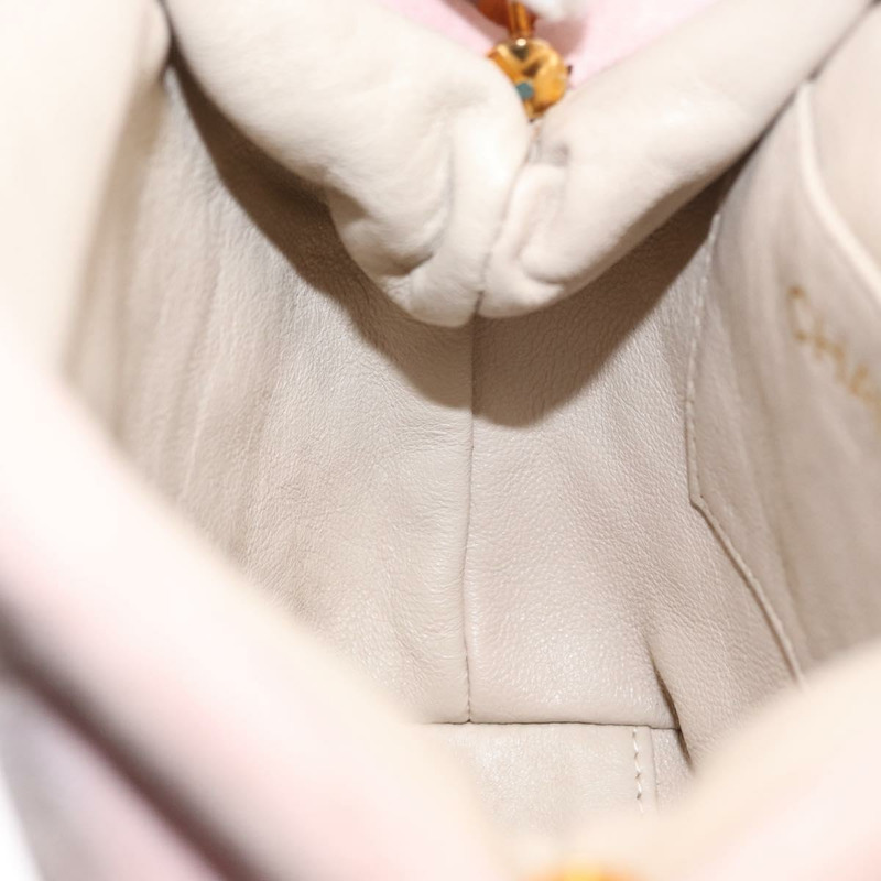 【日本直送】香奈兒 Matelasse 手提包 粉紅金 CC 標誌麂皮 Auth 154898A-18