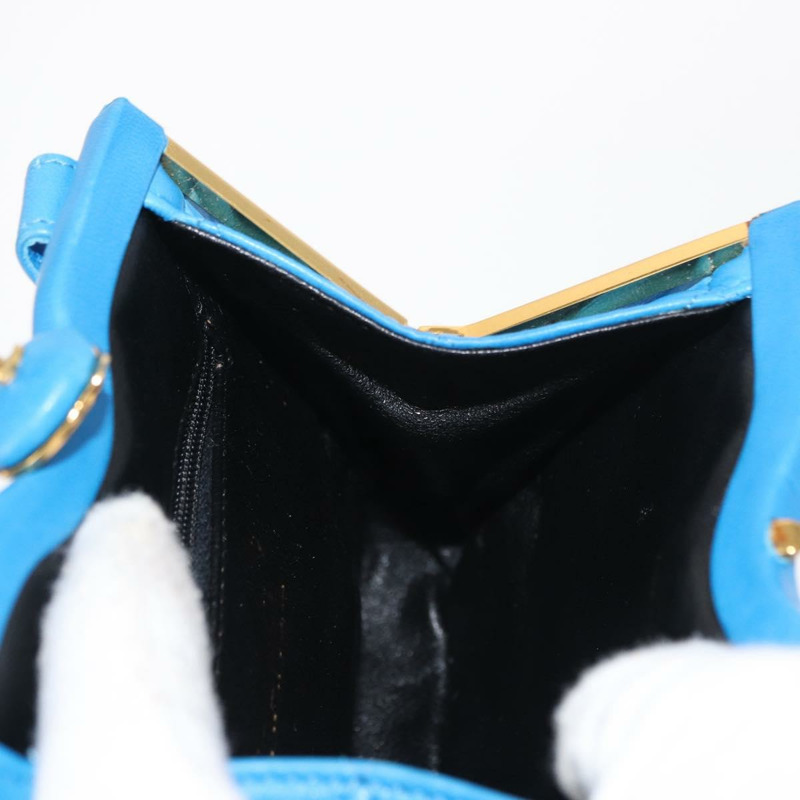 【日本直送】香奈兒 (CHANEL) 絎縫 COCO 標誌手拿包，羊皮材質，藍色金色雙C標誌，正品編號 154906A-17