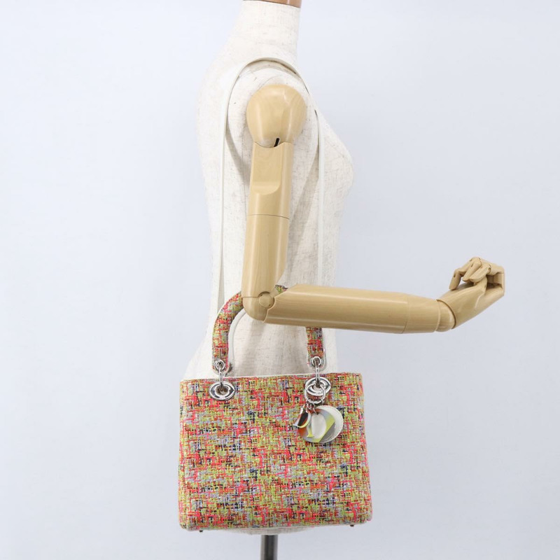 【日本直送】Christian Dior Lady Dior 斜紋軟呢雙肩包 多色 銀色 正品 142980SM-25