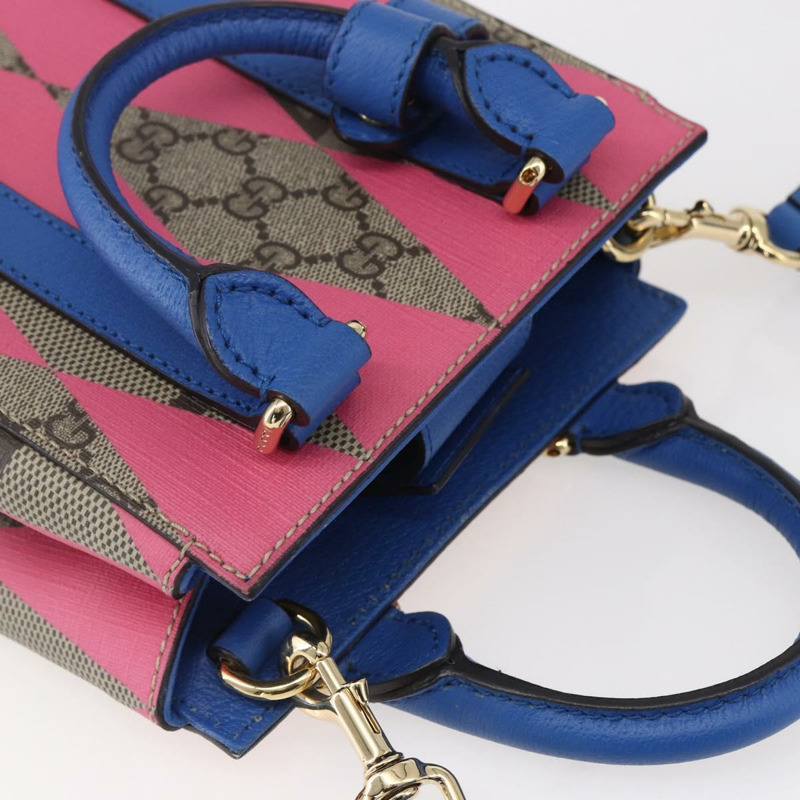 【日本直送】GUCCI GG Supreme 手提包 PVC 兩用 米色/藍色 正品 154072SAM-5