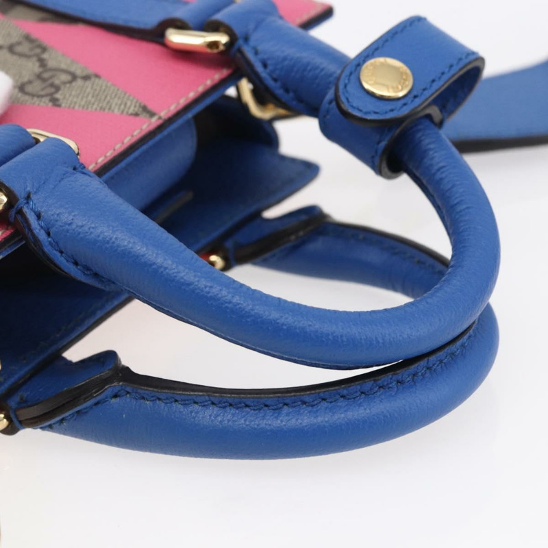 【日本直送】GUCCI GG Supreme 手提包 PVC 兩用 米色/藍色 正品 154072SAM-6