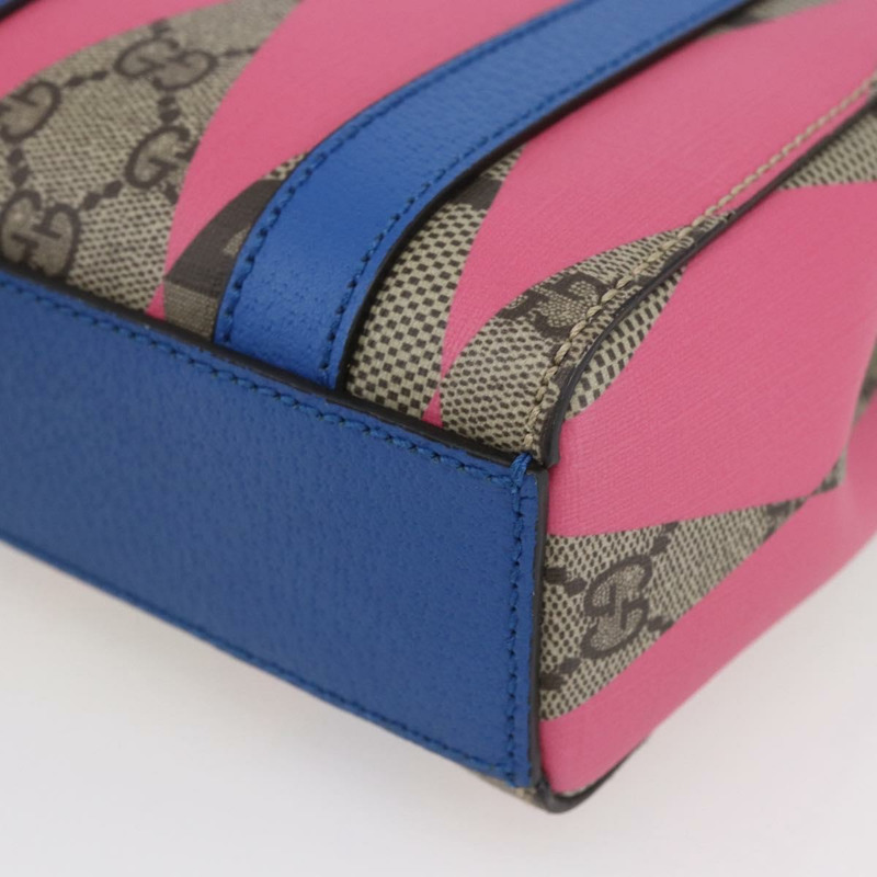 【日本直送】GUCCI GG Supreme 手提包 PVC 兩用 米色/藍色 正品 154072SAM-16