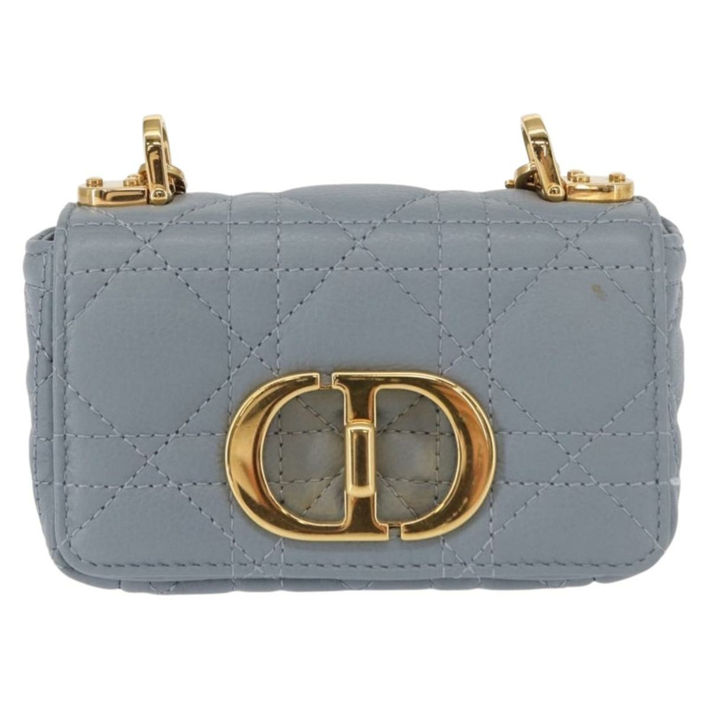 【日本直送】Christian Dior Canage 鏈條 Dior Caro 手袋 皮革 藍色 金色 正品 151372SAM-12