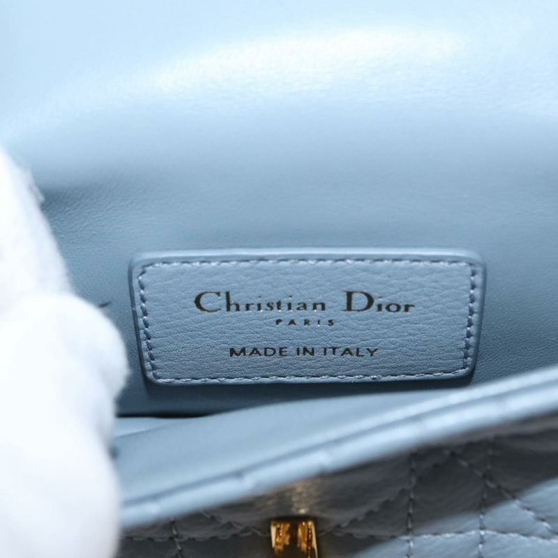 【日本直送】Christian Dior Canage 鏈條 Dior Caro 手袋 皮革 藍色 金色 正品 151372SAM-21