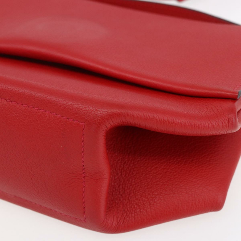 【日本直送】愛馬仕 Opry 24 單肩包，紅色銀色皮革，正品，貨號 154087SM-8