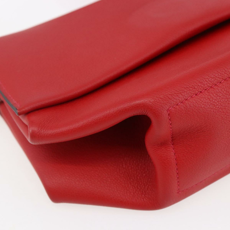 【日本直送】愛馬仕 Opry 24 單肩包，紅色銀色皮革，正品，貨號 154087SM-13