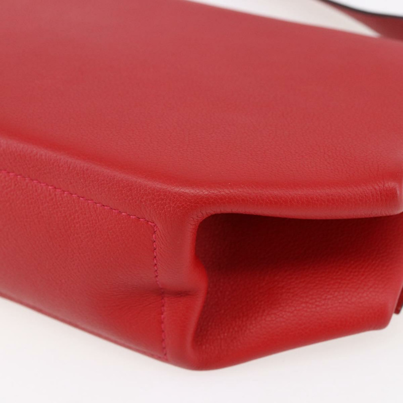 【日本直送】愛馬仕 Opry 24 單肩包，紅色銀色皮革，正品，貨號 154087SM-14