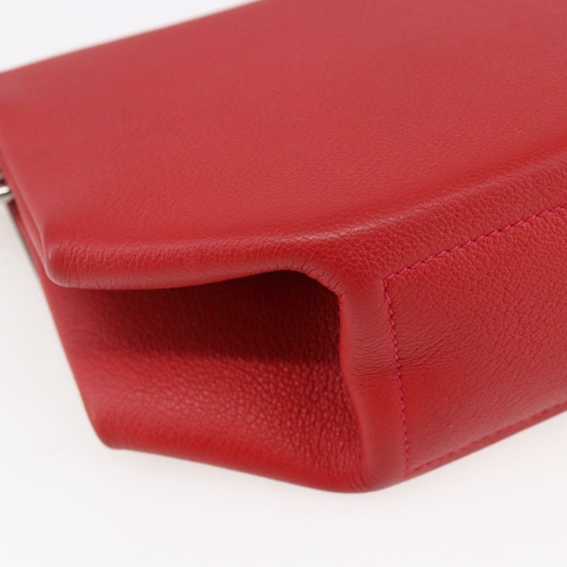 【日本直送】愛馬仕 Opry 24 單肩包，紅色銀色皮革，正品，貨號 154087SM-15