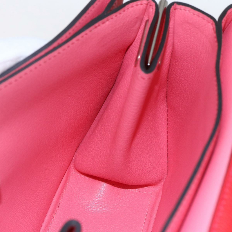 【日本直送】愛馬仕 Opry 24 單肩包，紅色銀色皮革，正品，貨號 154087SM-18