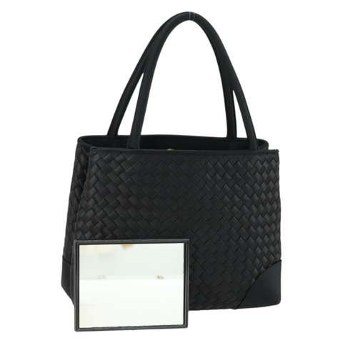 BOTTEGA VENETA INTRECCIATO 手提包 緞面 黑色 金色 正品 ki6189