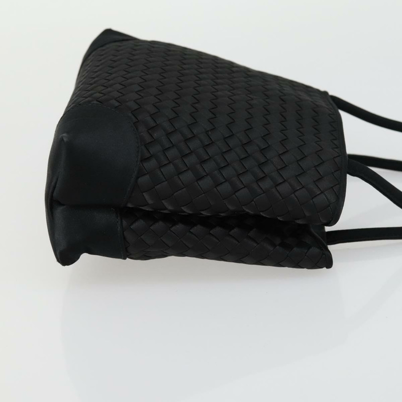 【日本直送】BOTTEGA VENETA INTRECCIATO 手提包 緞面 黑色 金色 正品 ki6189-2