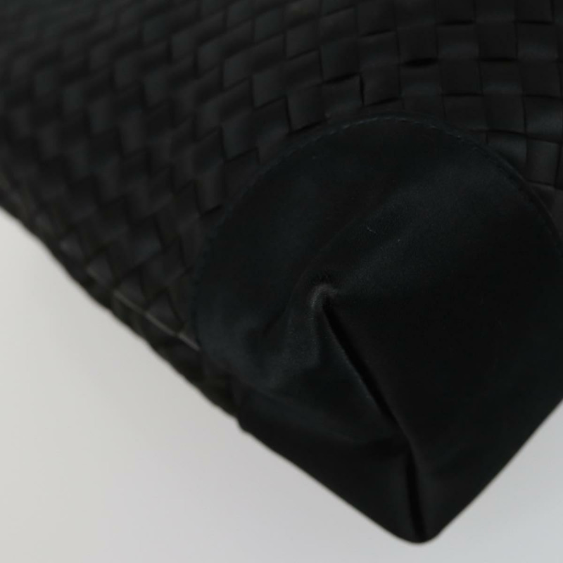【日本直送】BOTTEGA VENETA INTRECCIATO 手提包 緞面 黑色 金色 正品 ki6189-8
