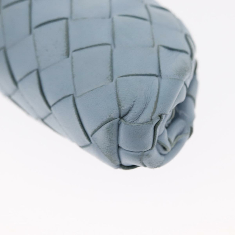 【日本直送】BOTTEGA VENETA INTRECCIATO 迷你手拿包 皮革 淺藍色 正品 mr1604-15