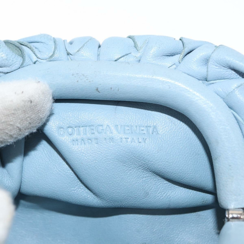 【日本直送】BOTTEGA VENETA INTRECCIATO 迷你手拿包 皮革 淺藍色 正品 mr1604-16