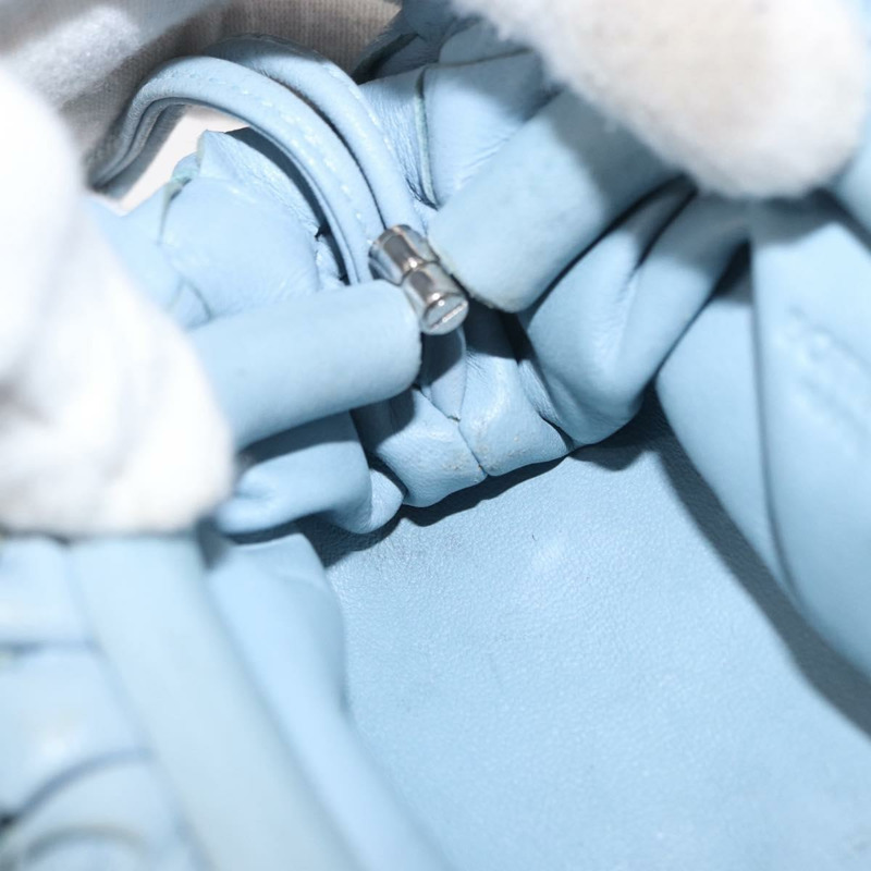 【日本直送】BOTTEGA VENETA INTRECCIATO 迷你手拿包 皮革 淺藍色 正品 mr1604-18