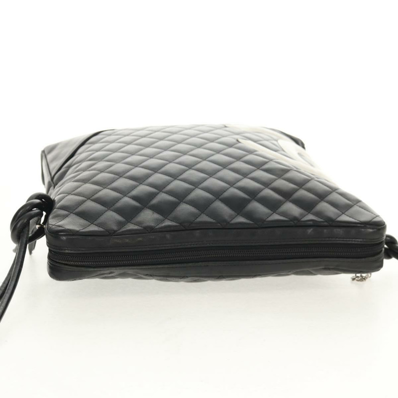 【日本直送】香奈兒 Cambon 系列黑色銀色雙C標誌皮革單肩包 Auth mr1637SAM-5