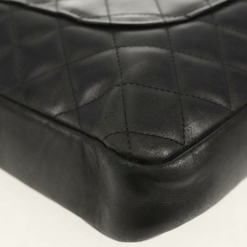 【日本直送】香奈兒 Cambon 系列黑色銀色雙C標誌皮革單肩包 Auth mr1637SAM-16