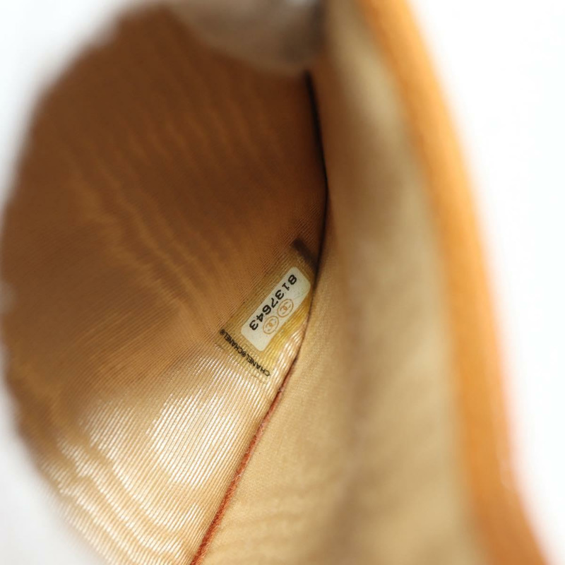 【日本直送】香奈兒魚子醬皮棕色金色雙C標誌迷你錢包 am9835V-9