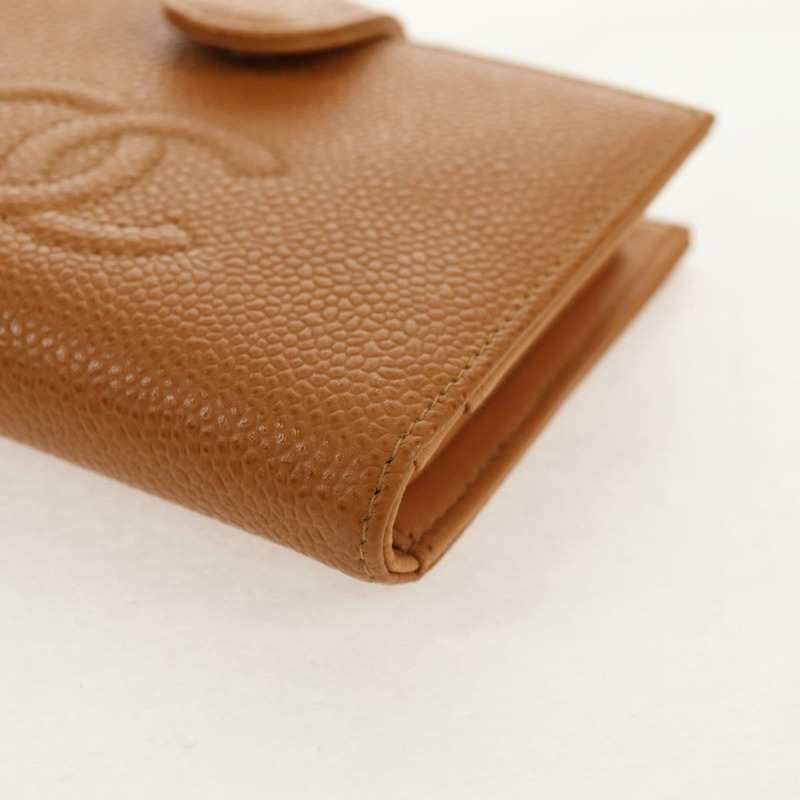 【日本直送】香奈兒魚子醬皮棕色金色雙C標誌迷你錢包 am9835V-13