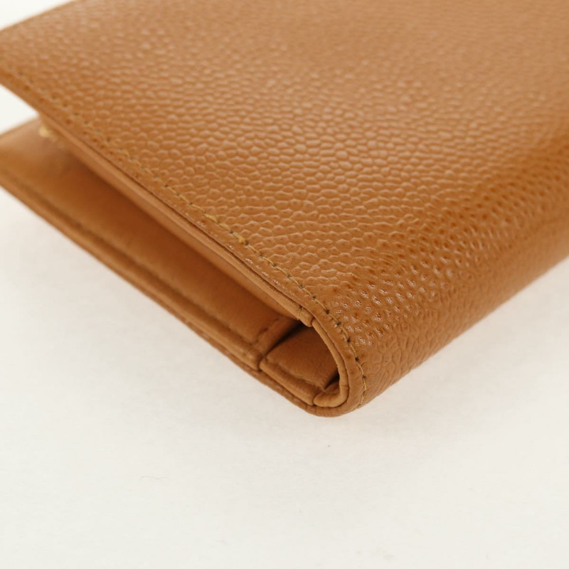 【日本直送】香奈兒魚子醬皮棕色金色雙C標誌迷你錢包 am9835V-14