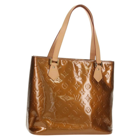 路易威登 Monogram Vernis Houston 手提包 青銅色 M91122 LV Auth mr1617V