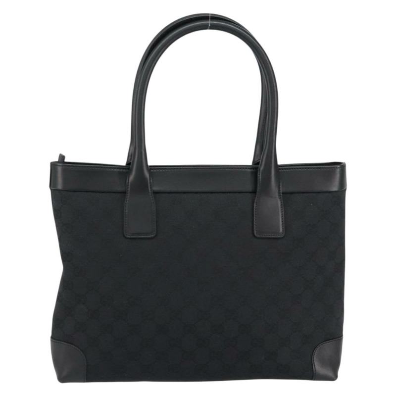 【日本直送】GUCCI GG帆布托特包 黑色 銀色 33890 正品 am9800-1