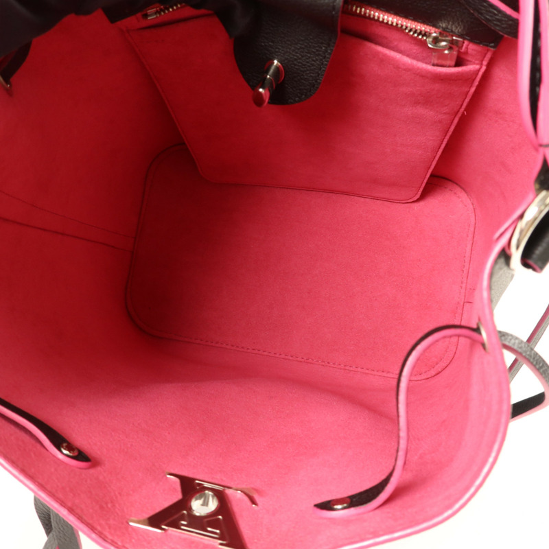 LOUIS VUITTON 牛皮皮革Lockme Bucket銀扣肩背袋-4