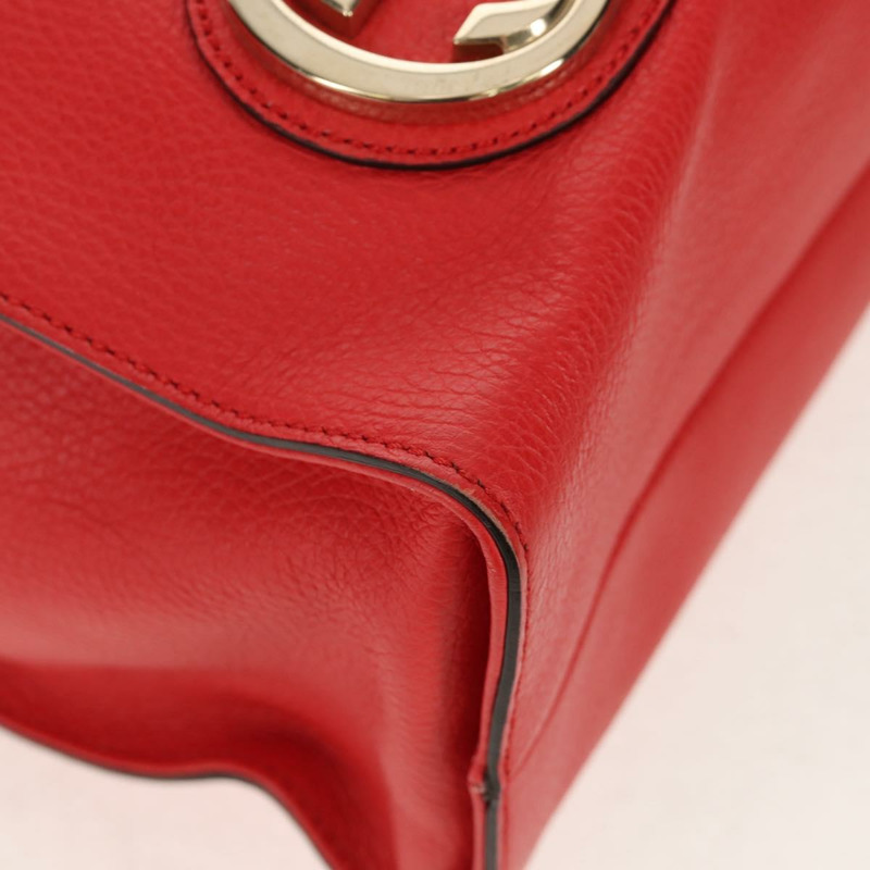 【日本直送】GUCCI 互扣式手提包 皮革 紅色 金色 353581 Auth am9922V-7
