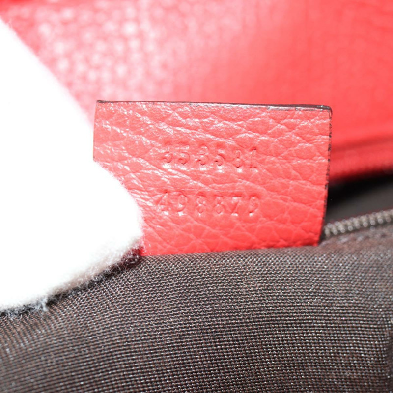 【日本直送】GUCCI 互扣式手提包 皮革 紅色 金色 353581 Auth am9922V-10