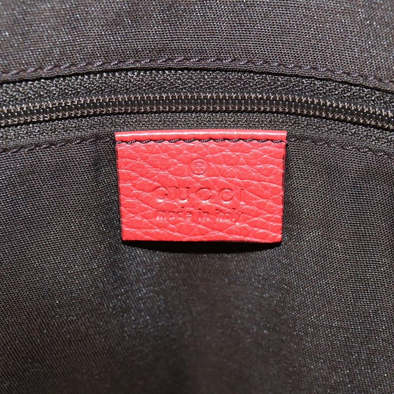 【日本直送】GUCCI 互扣式手提包 皮革 紅色 金色 353581 Auth am9922V-18