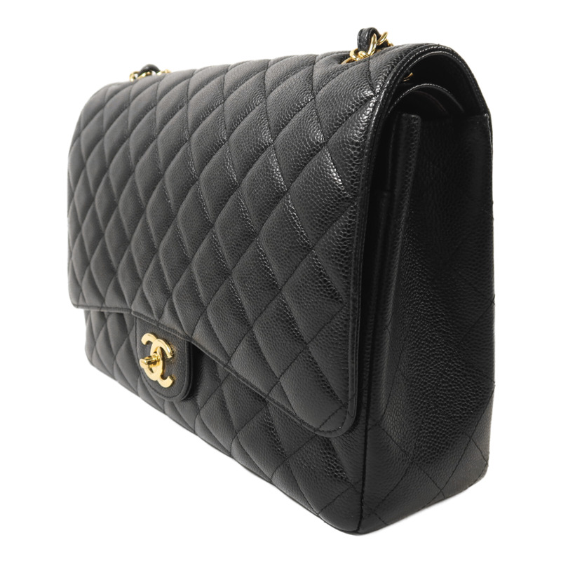 CHANEL 牛皮皮革Classic Maxi Jumbo金扣鏈帶肩背袋-2