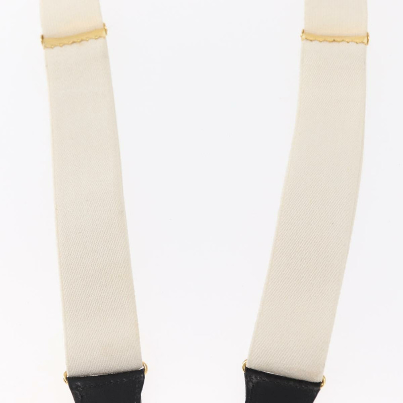 【日本直送】香奈兒帆布皮革白色吊帶 CC Auth mr1577-9