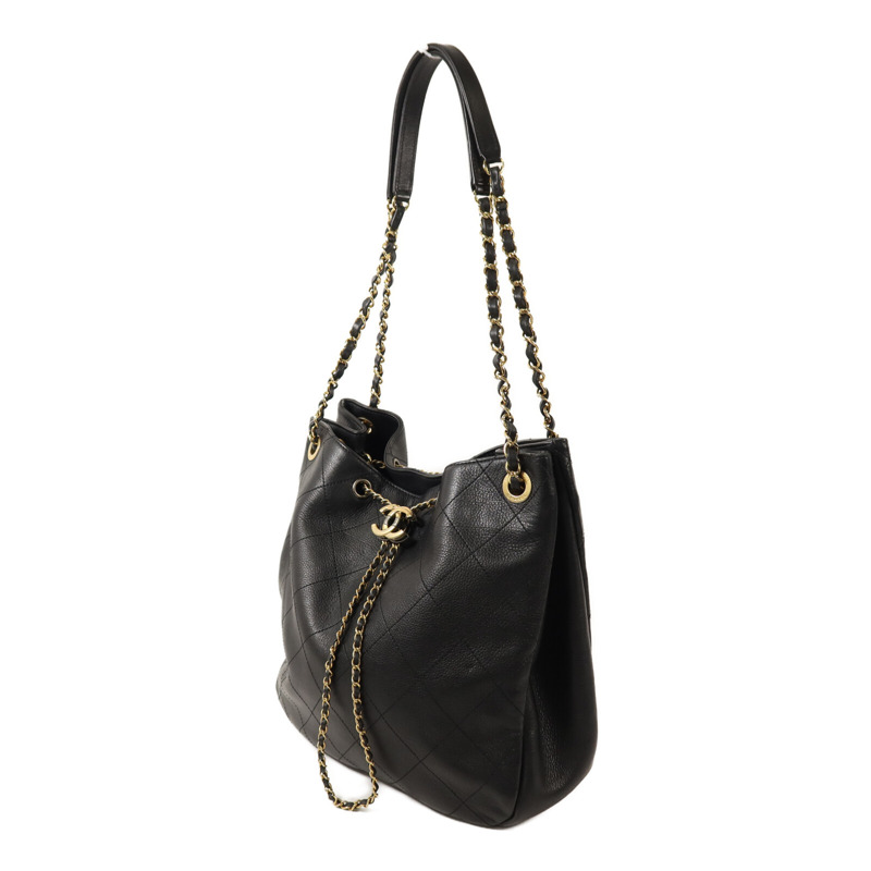 CHANEL 牛皮皮革Bucket Bag鏈帶肩背袋-2