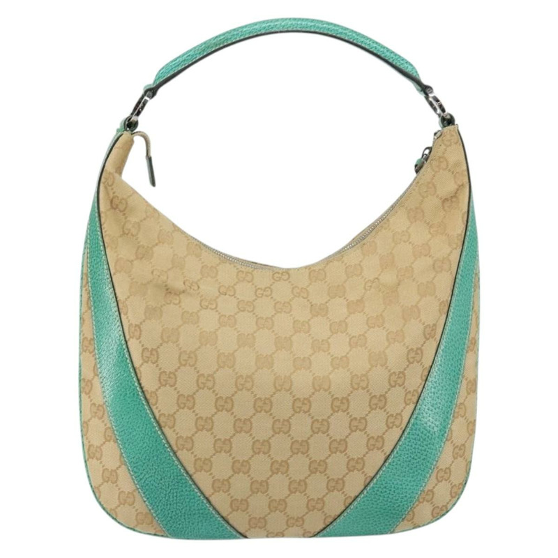 【日本直送】GUCCI GG帆布肩背包 米色 銀色 134357 正品 156040-1