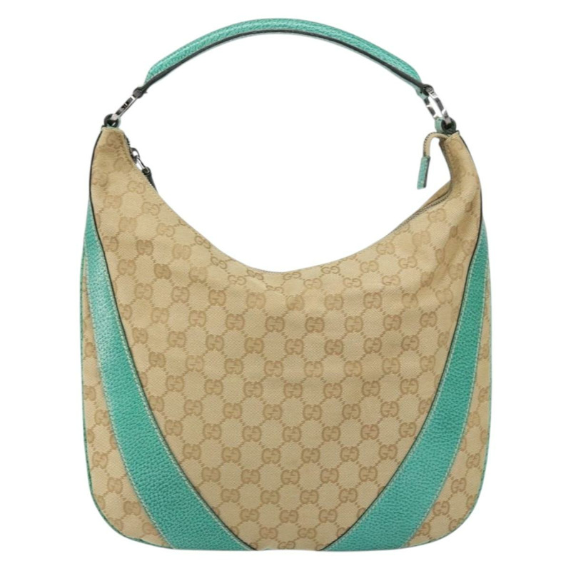 【日本直送】GUCCI GG帆布肩背包 米色 銀色 134357 正品 156040-12