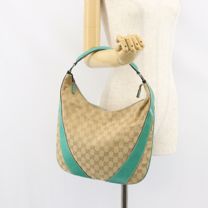 【日本直送】GUCCI GG帆布肩背包 米色 銀色 134357 正品 156040-21