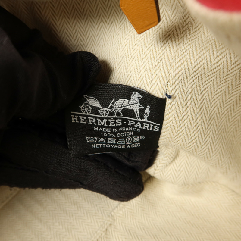 HERMES 帆布Bride-a-Brac Case PM銀扣手挽袋Hibiscus-5